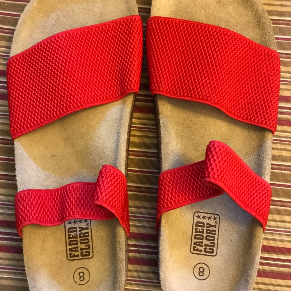 Faded Glory Sandals Size 8 The Straps =Stretchy